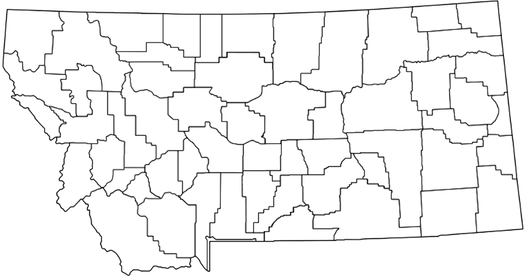 Montana map with county links.